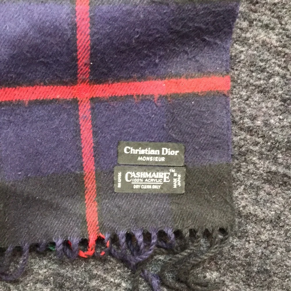 Christian Dior Vintage Academia Plaid Scarf